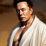 Muscular AI generated Elon Musk portrait